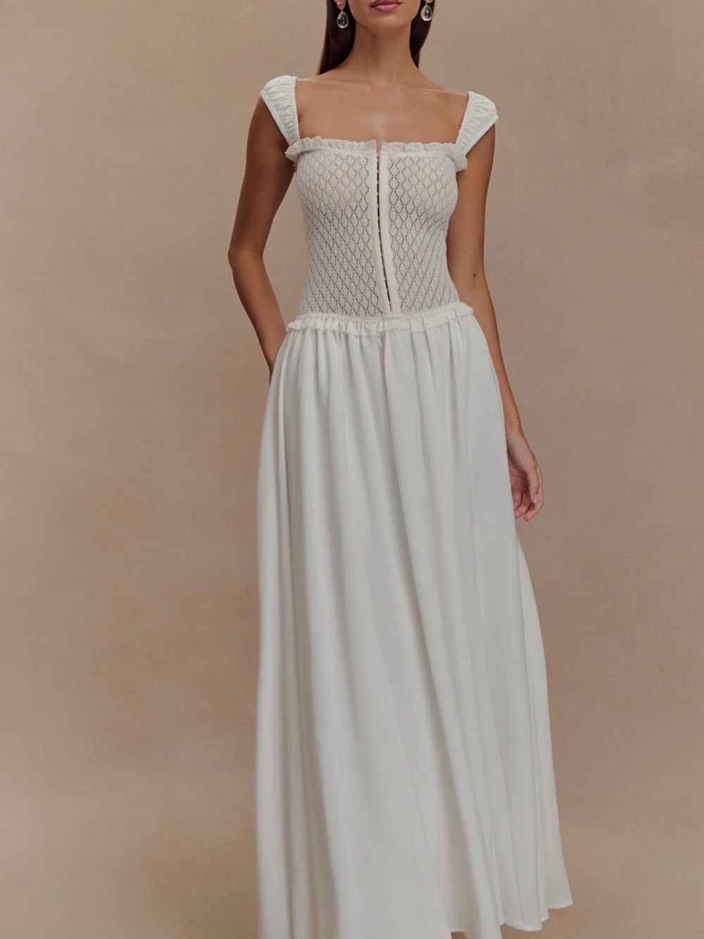 Meshki Tahlia Pointelle Knit Midi Dress